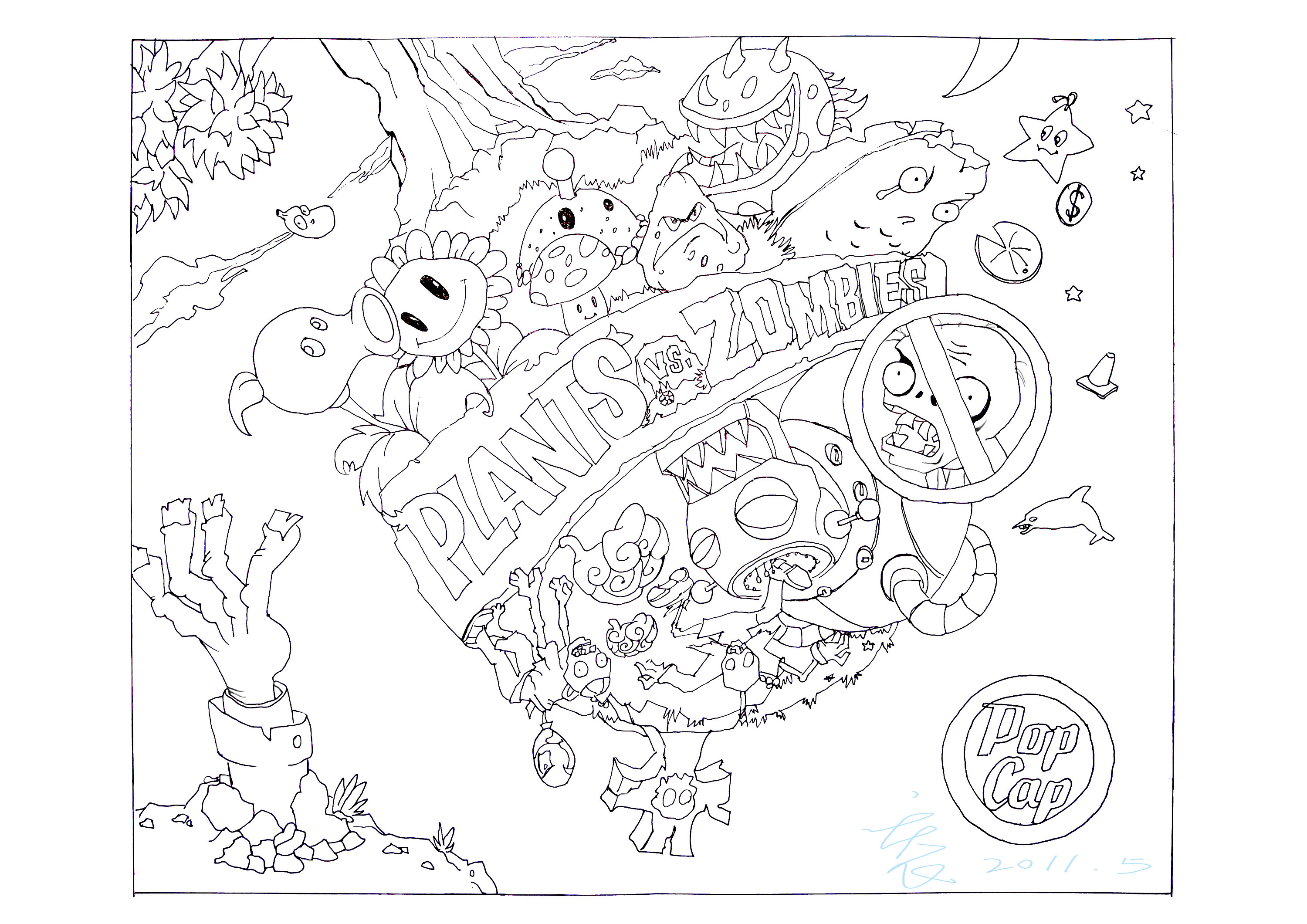 植物大战僵尸简笔画