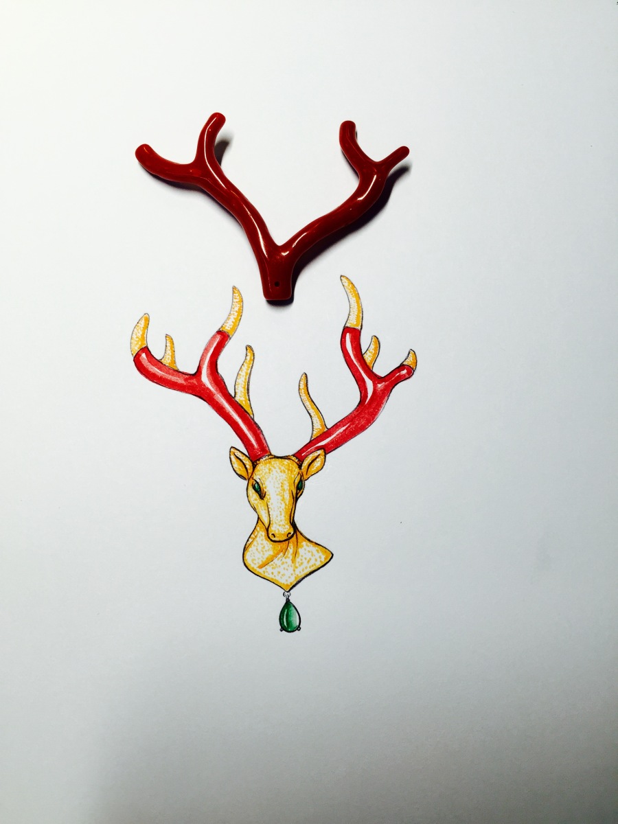 代波军艺术珠宝定制----珊瑚镶嵌设计“禄”作品欣赏|首饰|手工艺|代波军艺术珠宝 - 原创设计作品 - 站酷 (ZCOOL)