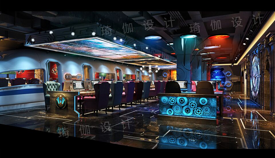 重庆电竞风网咖装修-网吧设计-东方快车网咖|空