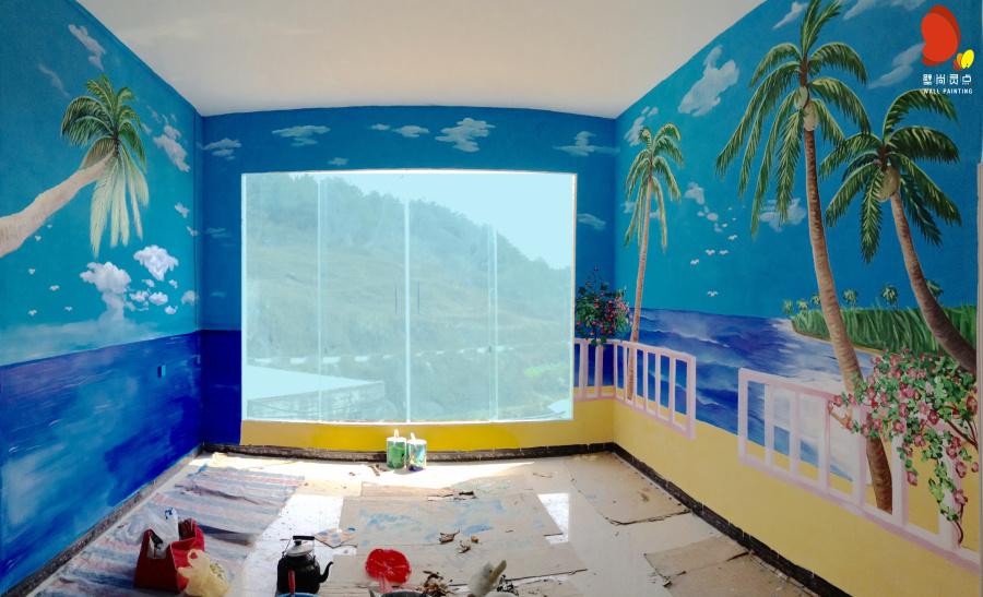 面朝大海-春暖花开!|墙绘\/立体画|其他|壁尚灵点