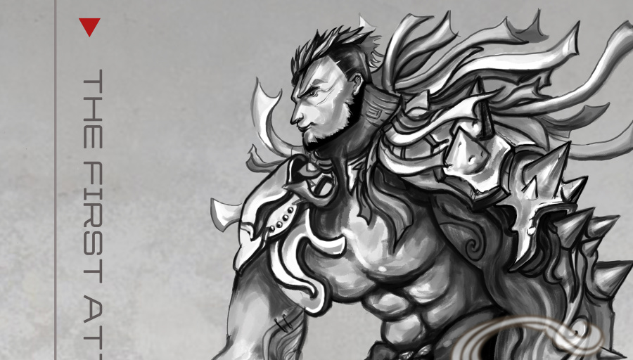 蒙古族搏克手-黑化|游戏原画|插画|Noth_mar - 原