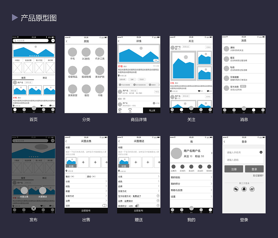 闲置二手物品交易APP|移动设备\/APP界面|UI|莈