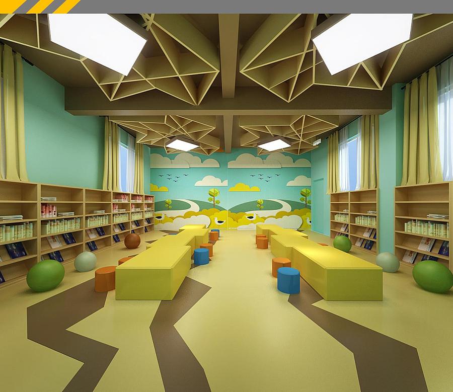 五颜六色的西安幼儿园装修设计图|室内设计|空