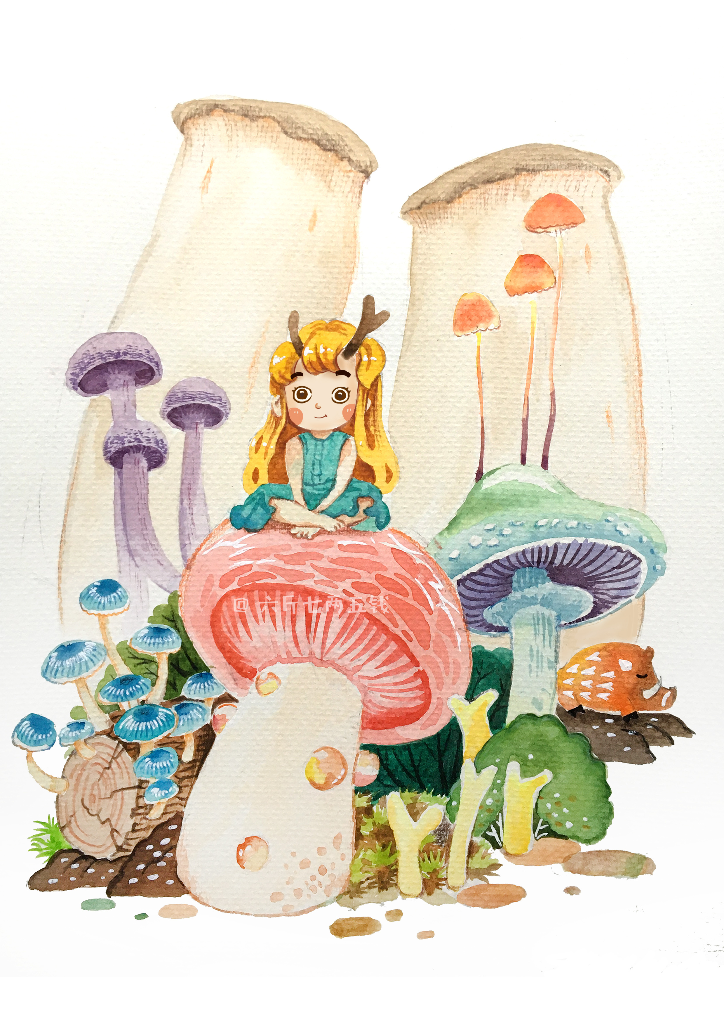 小蘑菇|插画|儿童插画|屁屁海 - 原创作品 - 站酷