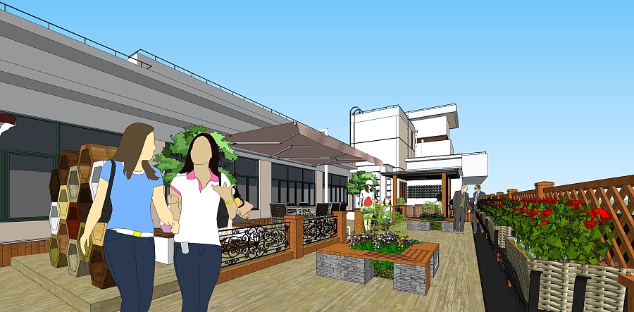 上海普陀区教育学院屋顶花园设计施工项目|景