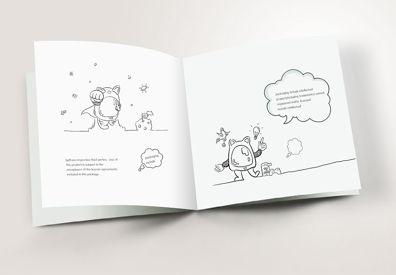 金极点智能儿童机器人的包装插画设计 品牌VI