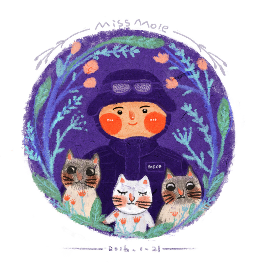 雷好啊,警察蜀黎|儿童插画|插画|Missmole - 原创