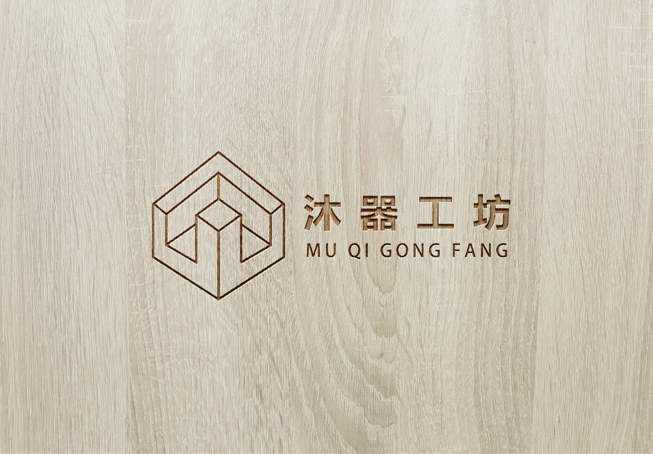 之前上传了文字的logo,今天传两个图形logo,因为是木工坊的logo,所以