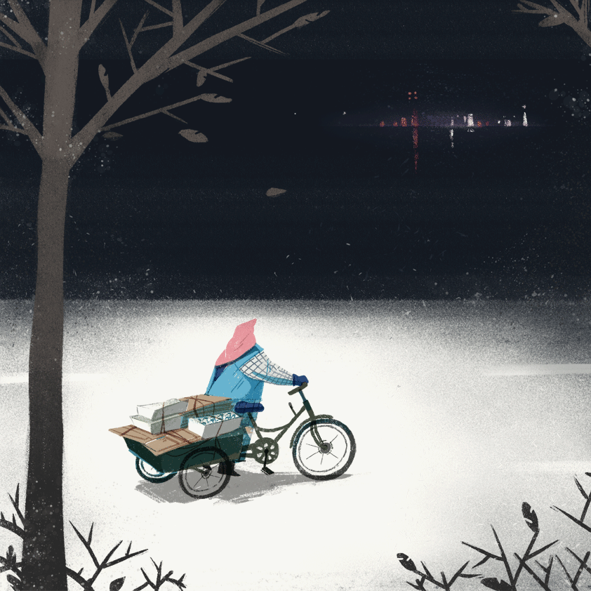 【buku】夜归(一)|插画|商业插画|buku不苦 - 原创 -