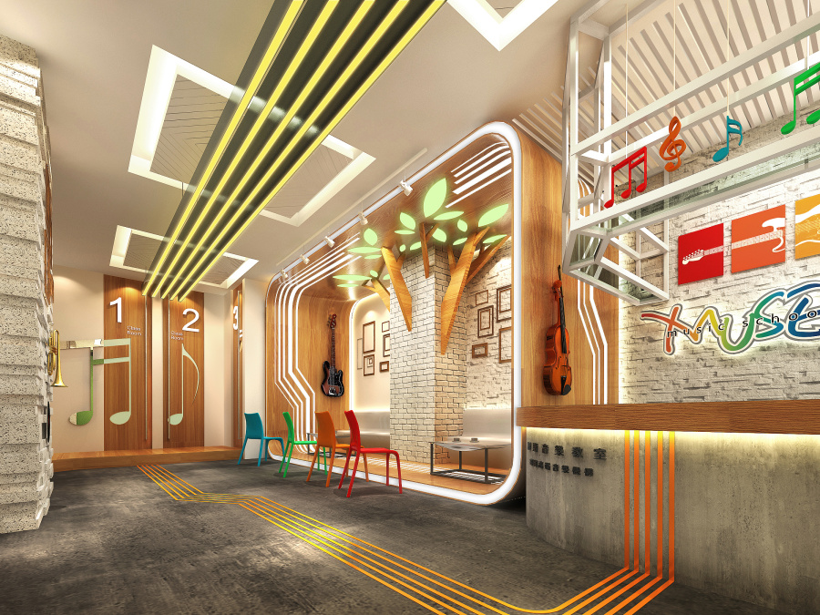 沈阳某音乐学校工装设计|室内设计|空间\/建筑|红