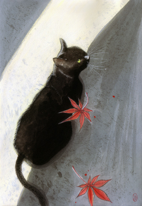生宣纸写生(黑猫)|国画|纯艺术|一染_ - 原创设计