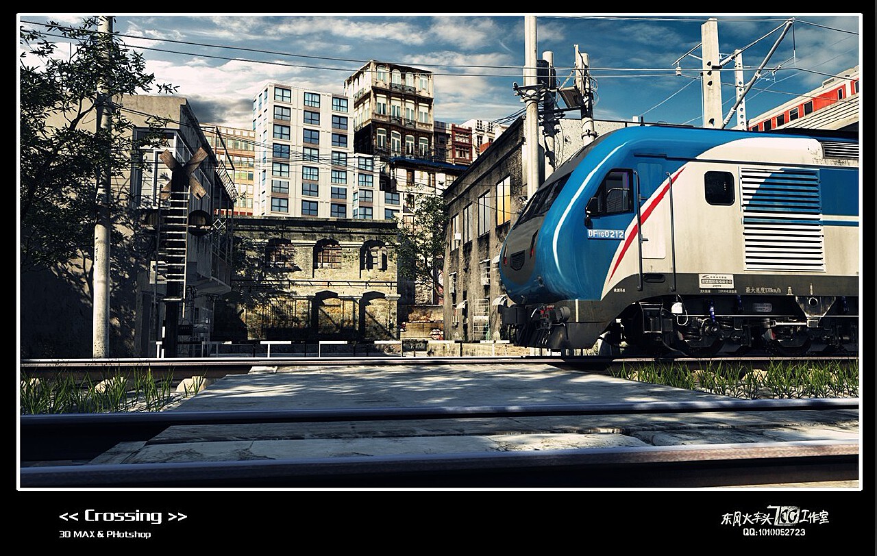 一个火车动画场景的静帧nbsp br>机车-东风
