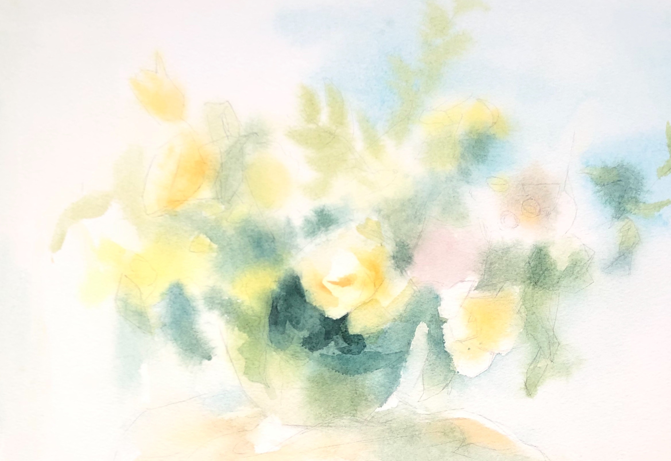一组黄绿色系的画