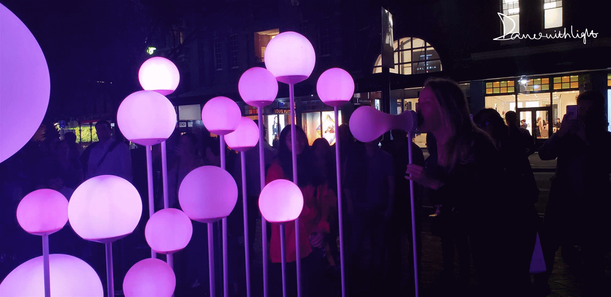 led灯互动装置网红呼吸灯森林小夜灯七彩览装饰吊灯