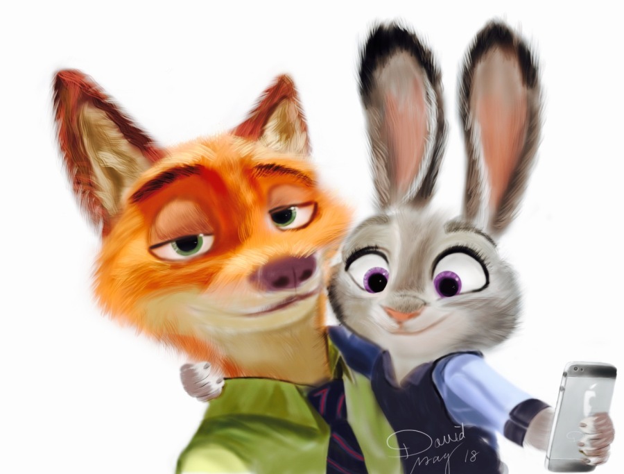 狐狸和兔photoshop速画|绘画习作|插画|goalwil