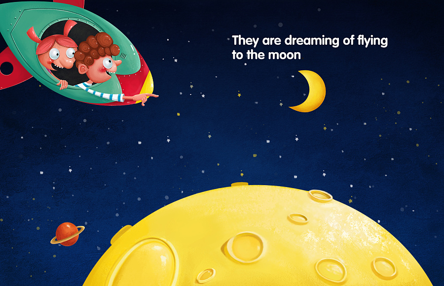 Fly to the Moon|商业插画|插画|小小木偶7620 -