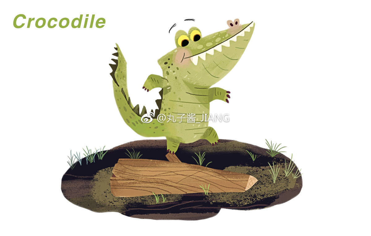 【板绘插画练习】玩耍的小鳄鱼