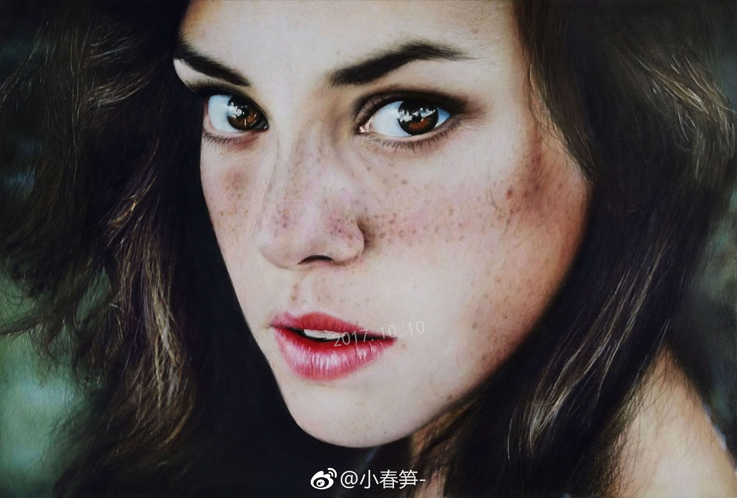 【彩铅人物】不认识的外国雀斑女人