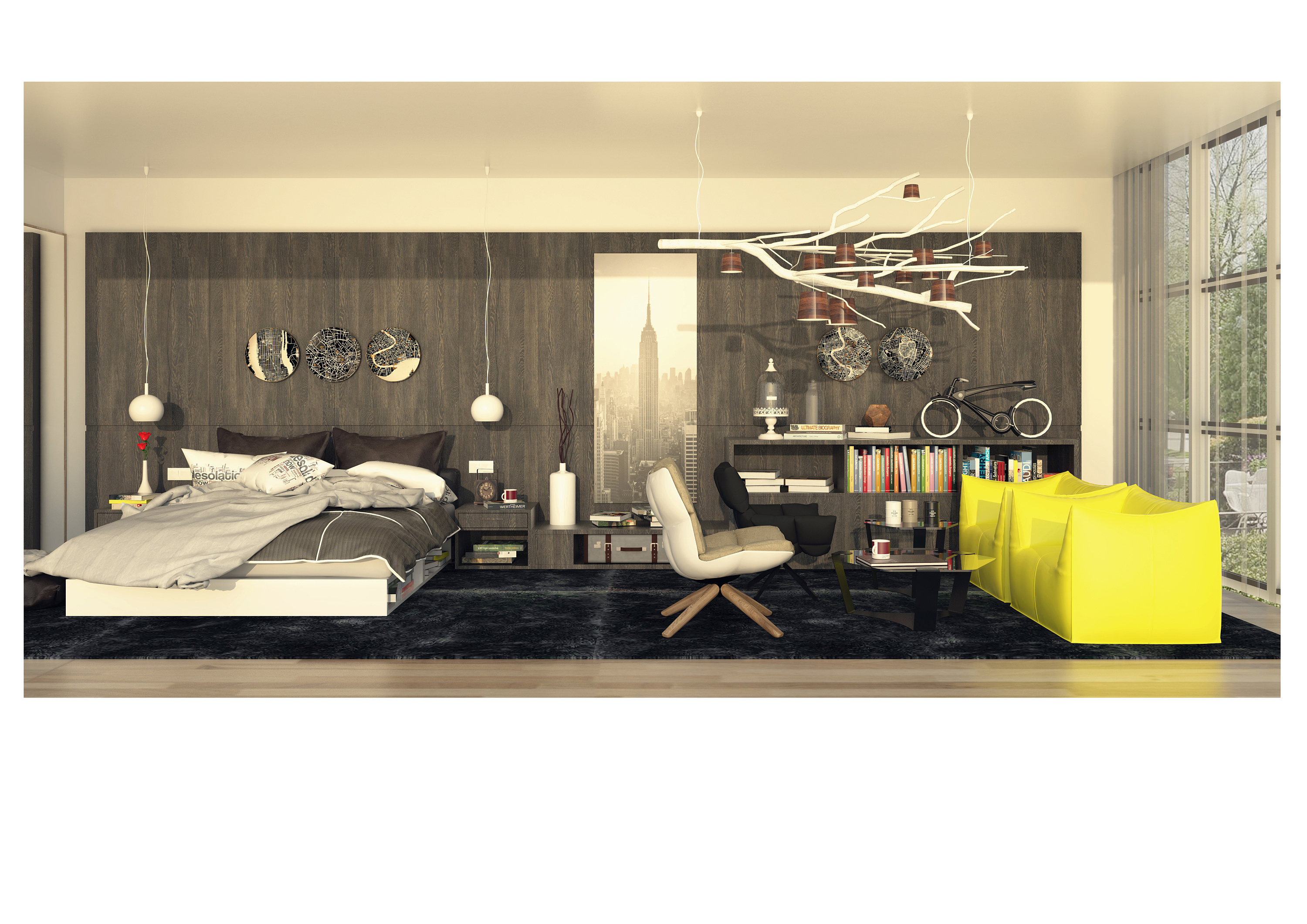 单身公寓SU空间表现|空间|室内设计|深上深夏 - 原创作品 - 站酷 (ZCOOL)