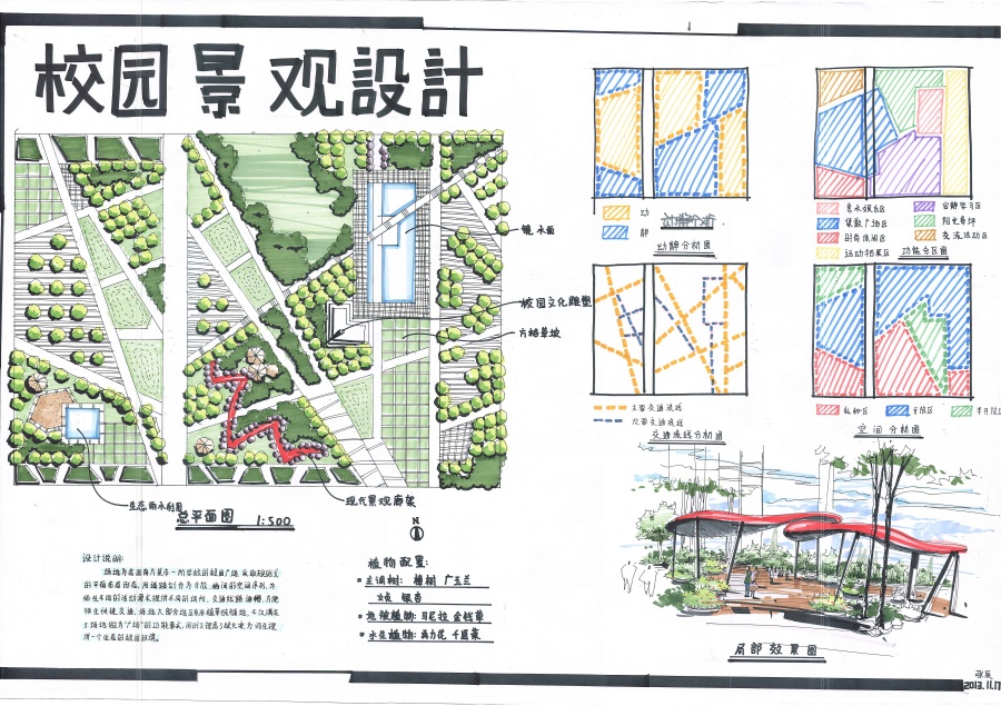 景观设计快题|园林景观\/规划|空间\/建筑|正影负