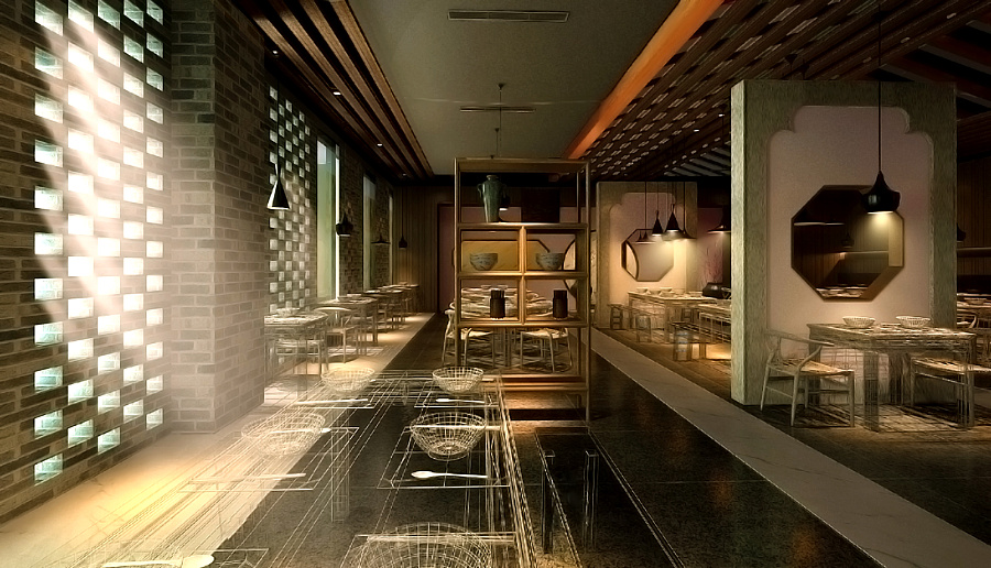 中式餐饮空间设计--敕勒川|展示\/橱窗\/店面设计
