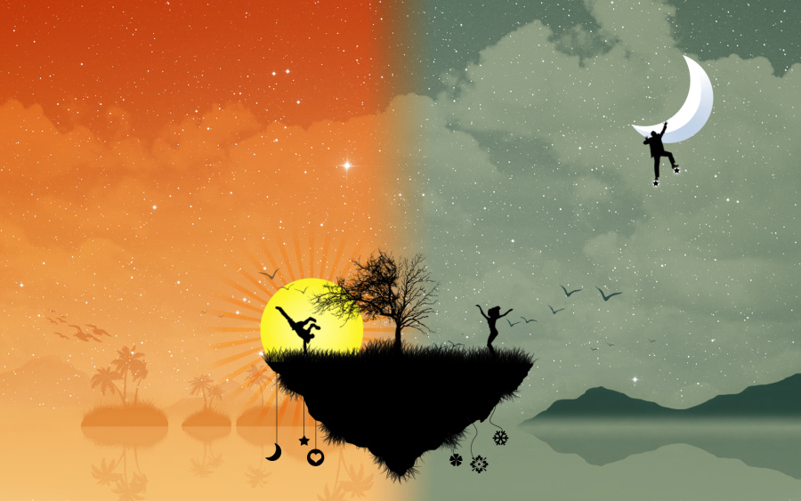 制作一张日夜合成唯美壁纸|桌面背景\/壁纸|GUI|714001866 - 原创设计作品 - 站酷 (ZCOOL)