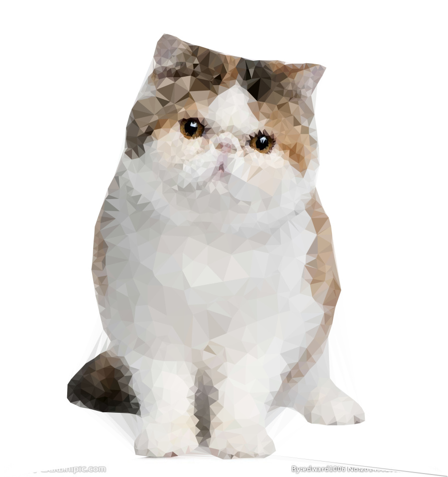 多边形晶格化--一只可爱的加菲猫|图形\/图案|平