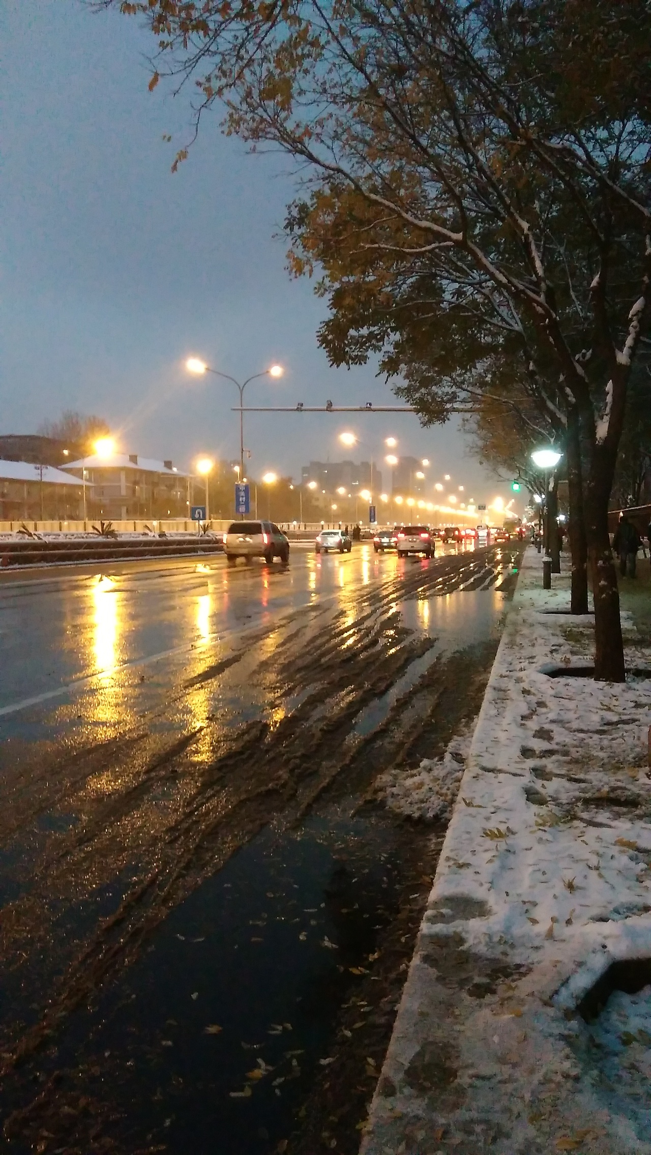 下雪后的街道