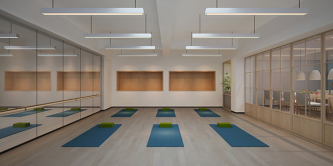 西安高新瑜伽馆装修设计图|空间|室内设计|工装