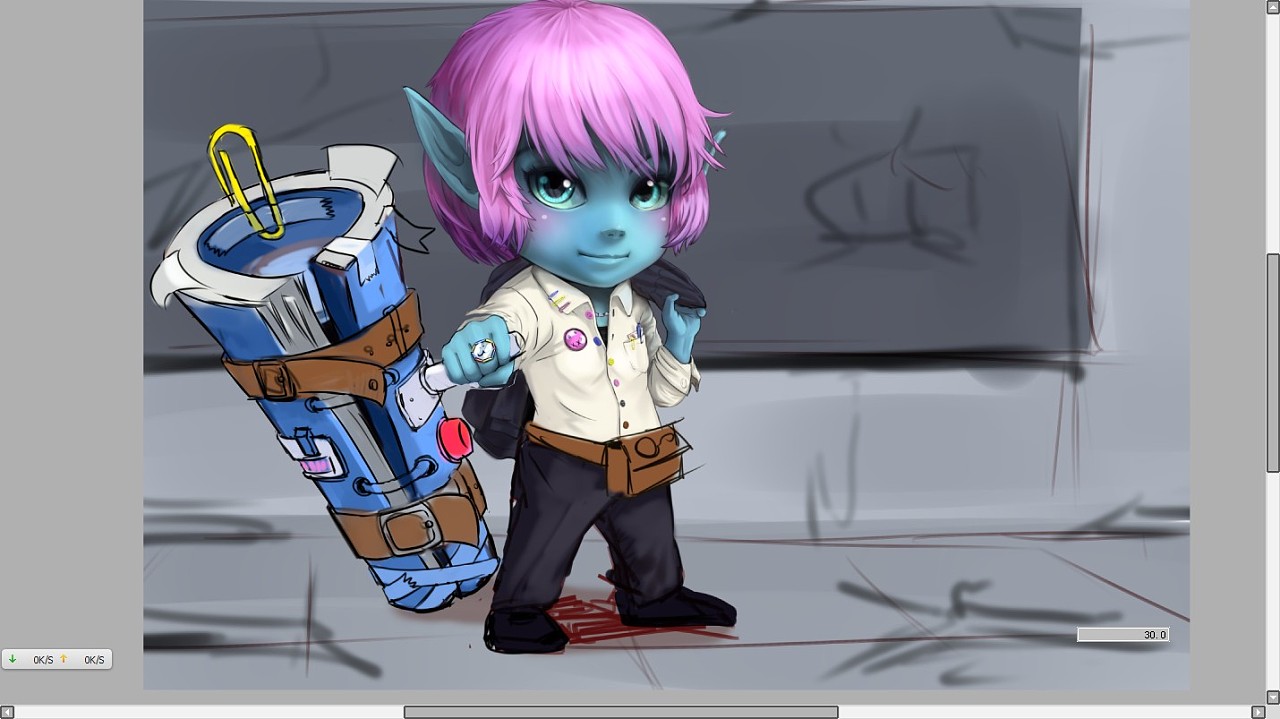 lol小炮崔斯塔娜自绘学生皮肤--附带过程