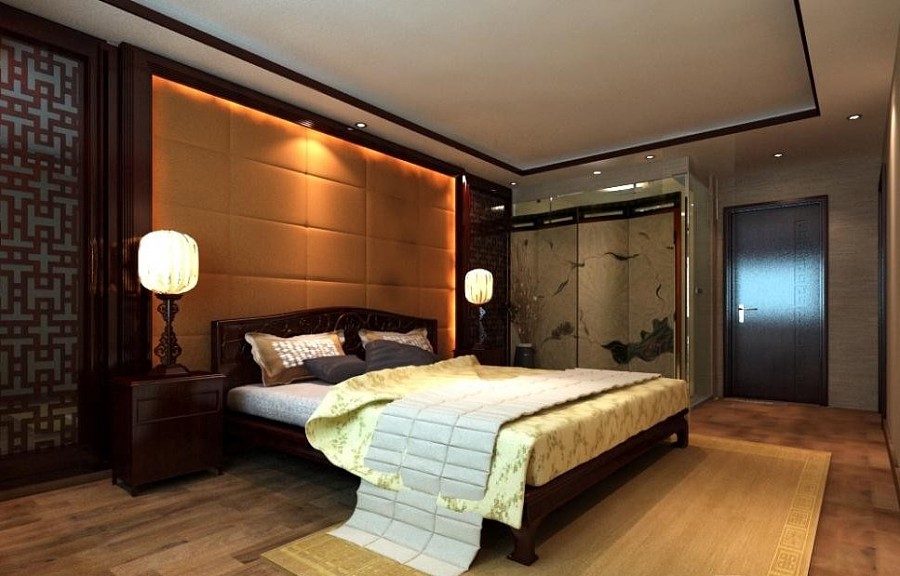 咸阳塞纳春天家装设计效果图之中式卧室|室内