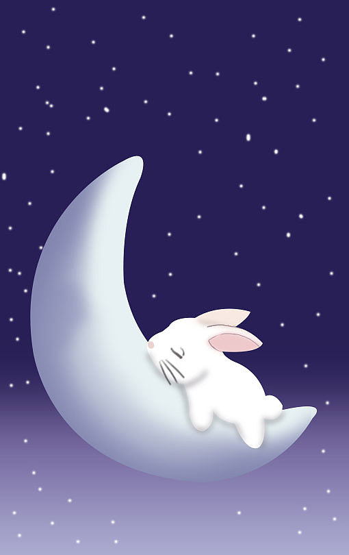 在月亮上睡着的兔子      