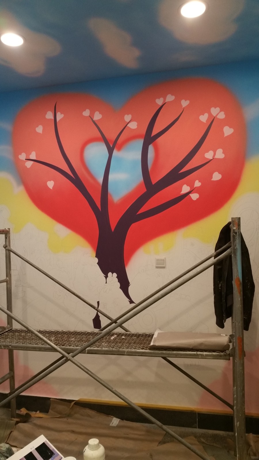 邯郸墙绘、邯郸手绘墙、邯郸新华书店彩绘、新