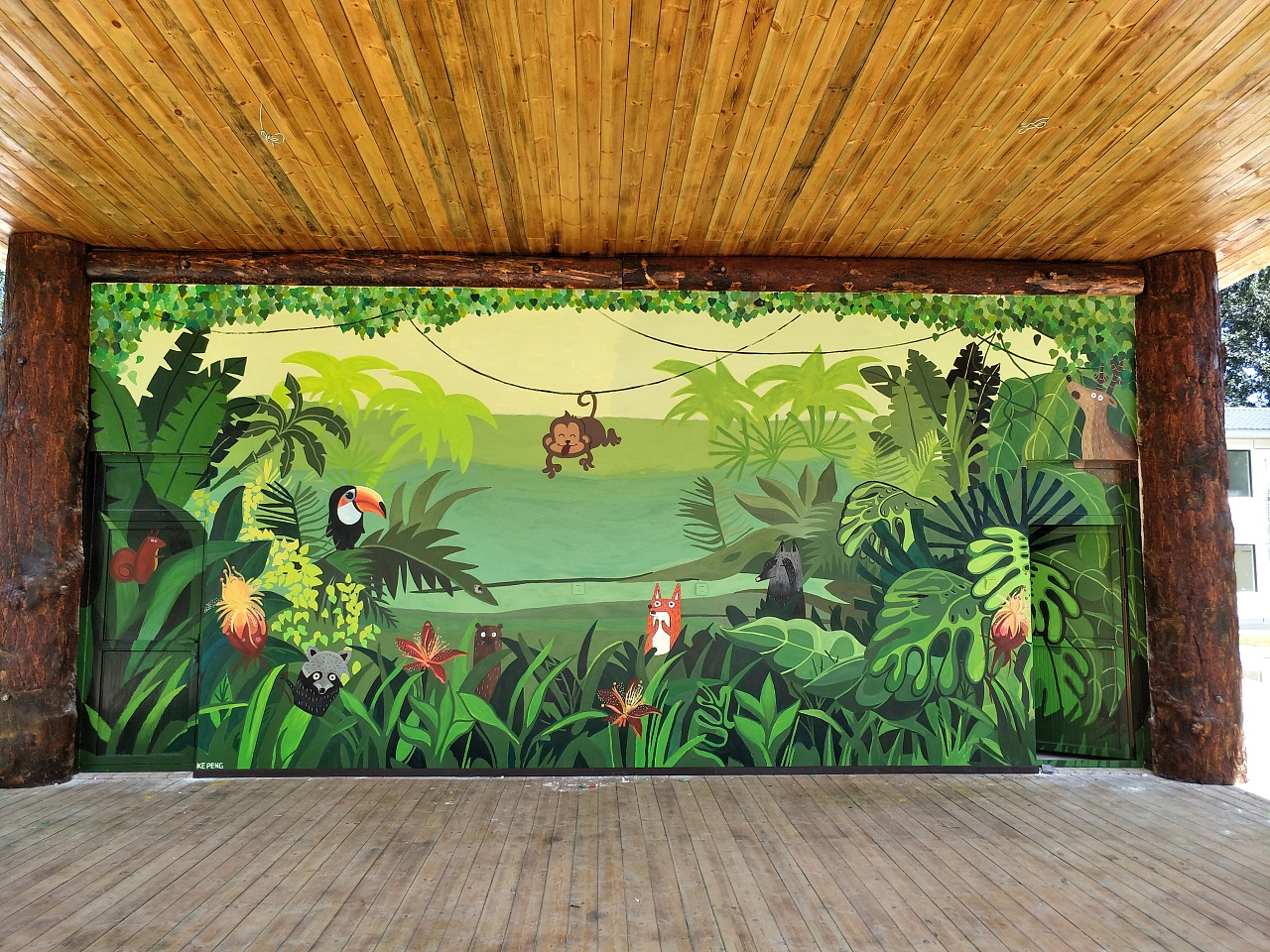 森林剧场主题舞台手绘墙|其他|墙绘/立体画|小柯手绘