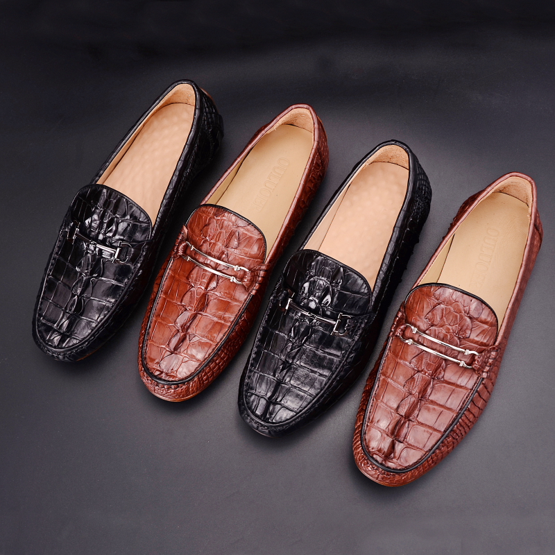 鳄鱼皮男鞋 豆豆鞋 淘宝宝贝详情拍摄 |产品|摄