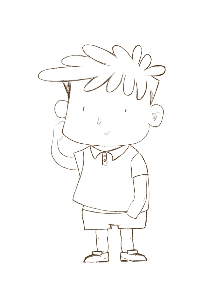 【设计师转型学插画】~临摹小新插画-阿朴 步