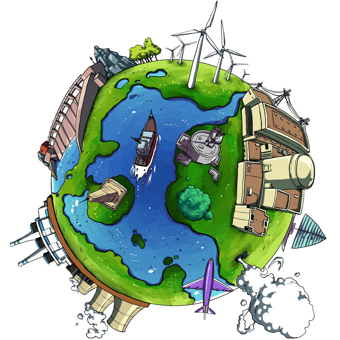 能源地球|插画|商业插画|batteryyao - 原创作品