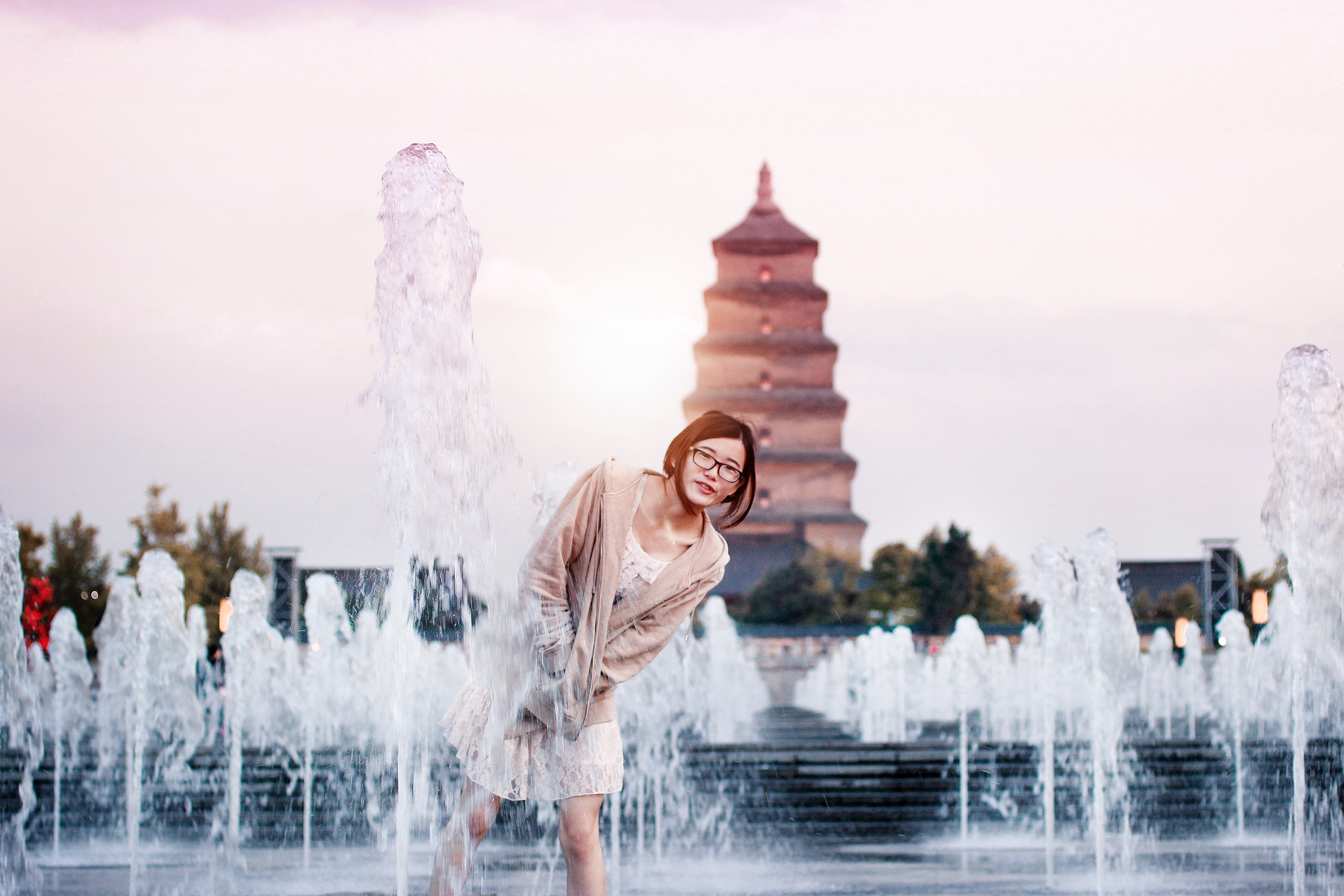 人像后期~西安大雁塔