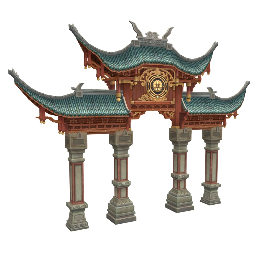 牌坊 游戏低模|场景|三维|DZ313503841 - 原创设