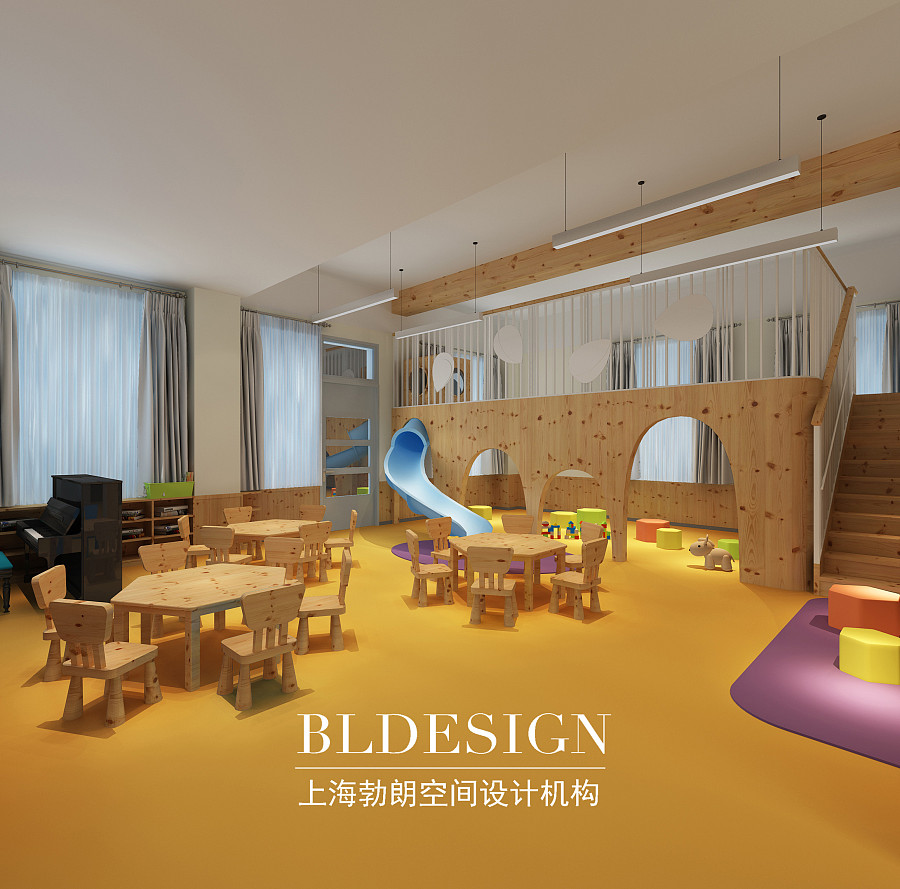 郑州专业幼儿园设计公司-原木清新的幼儿园教