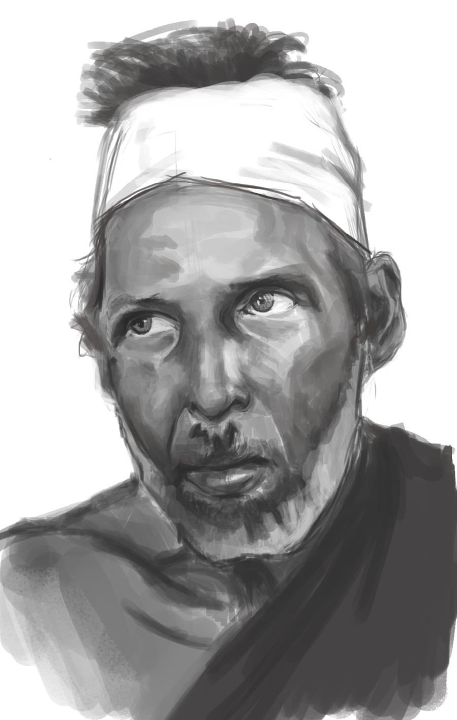 人物写实头像 (战地难民)-- 附步骤|绘画习作|插