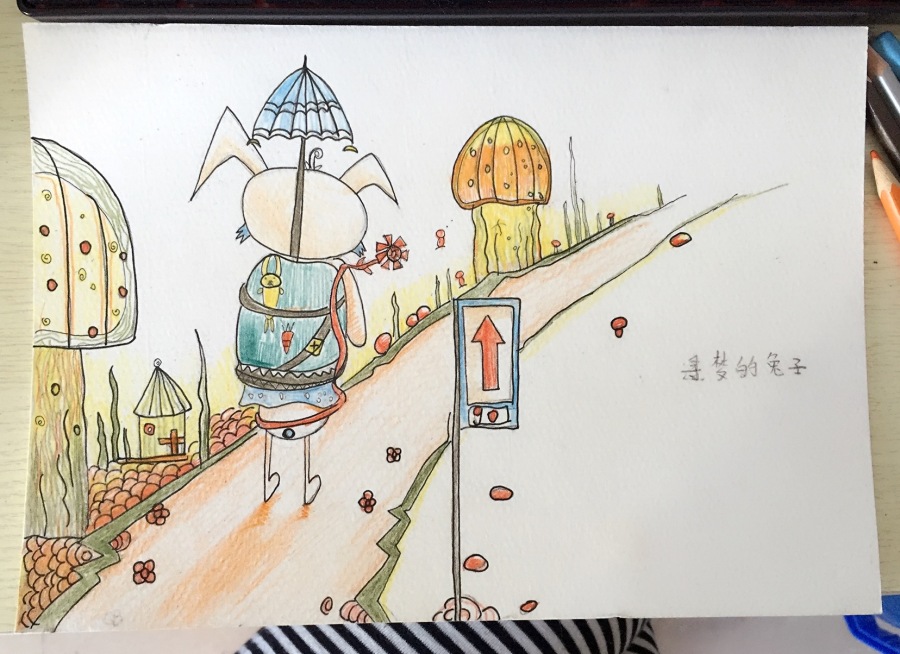 寻梦的兔子|涂鸦\/潮流|插画|暗夜精灵却忘 - 原创