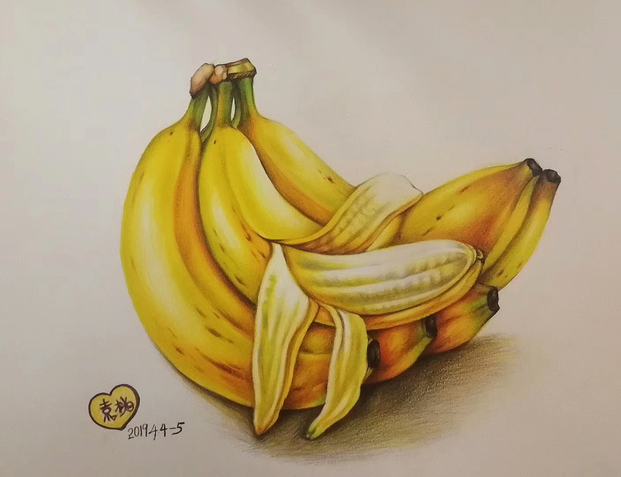 彩铅香蕉 彩铅水果