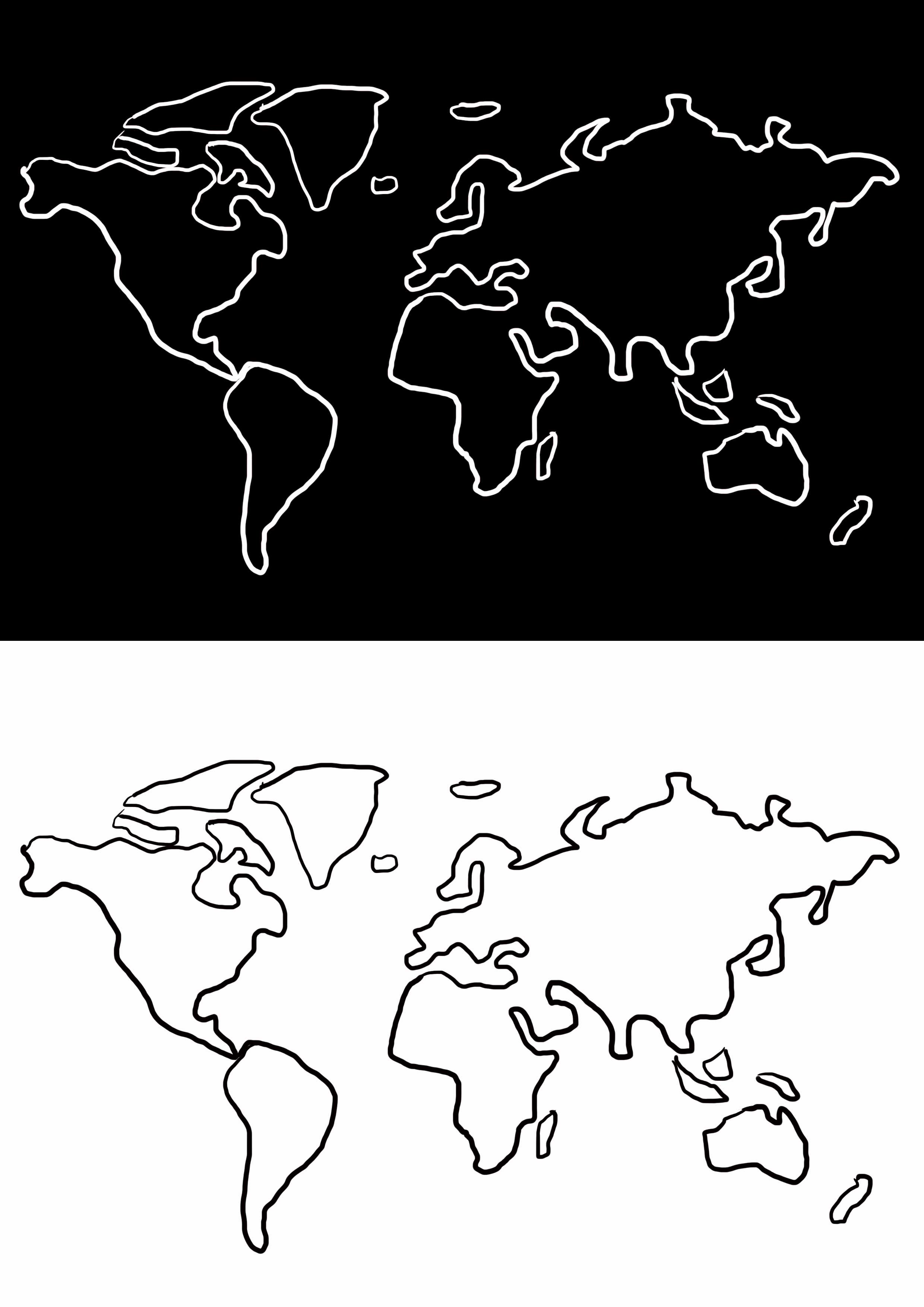 世界地图简笔画 世界地图简笔画 手绘图_手绘简易世界地图