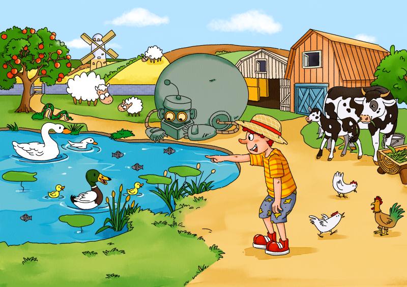 儿童插画-农场