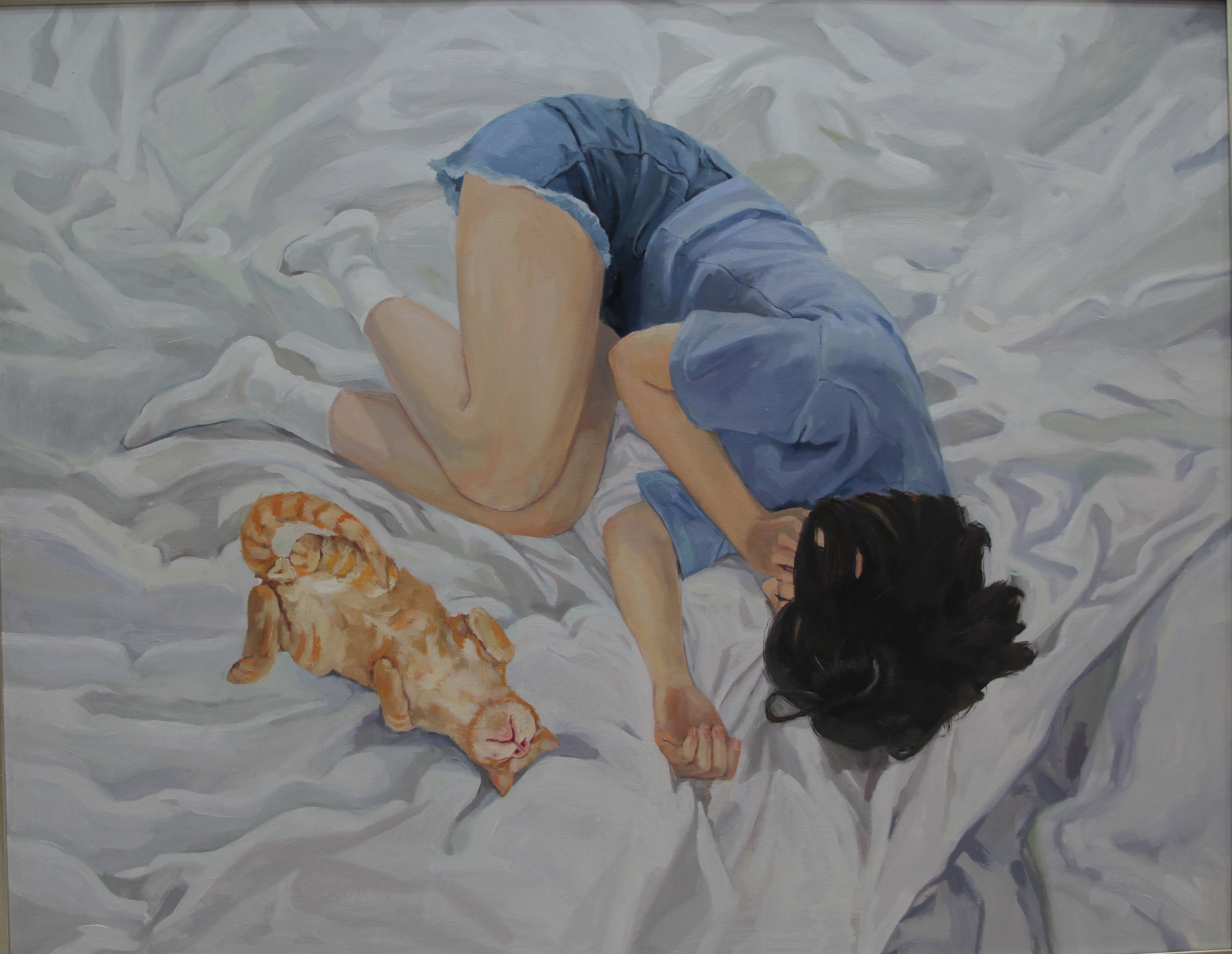 原创作品:《猫与少女》任少蕊 油画系 天津美术学院