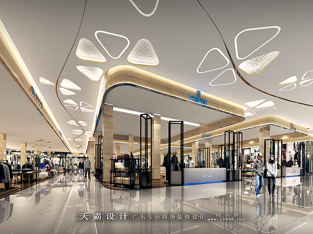 天霸设计为中山购物中心设计项目提供灯光效果图参考