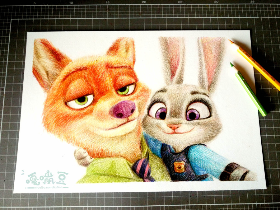疯狂动物城~彩铅速涂|彩铅|纯艺术|oliudio - 原创
