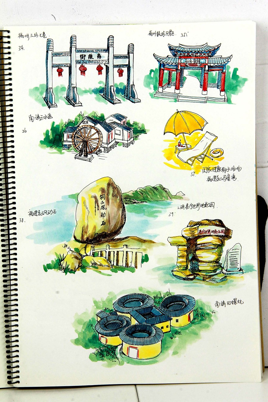 福建省内高铁旅游手绘地图创作绘制|水彩|纯艺