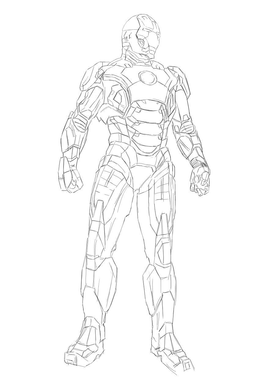 钢铁侠全身画图片